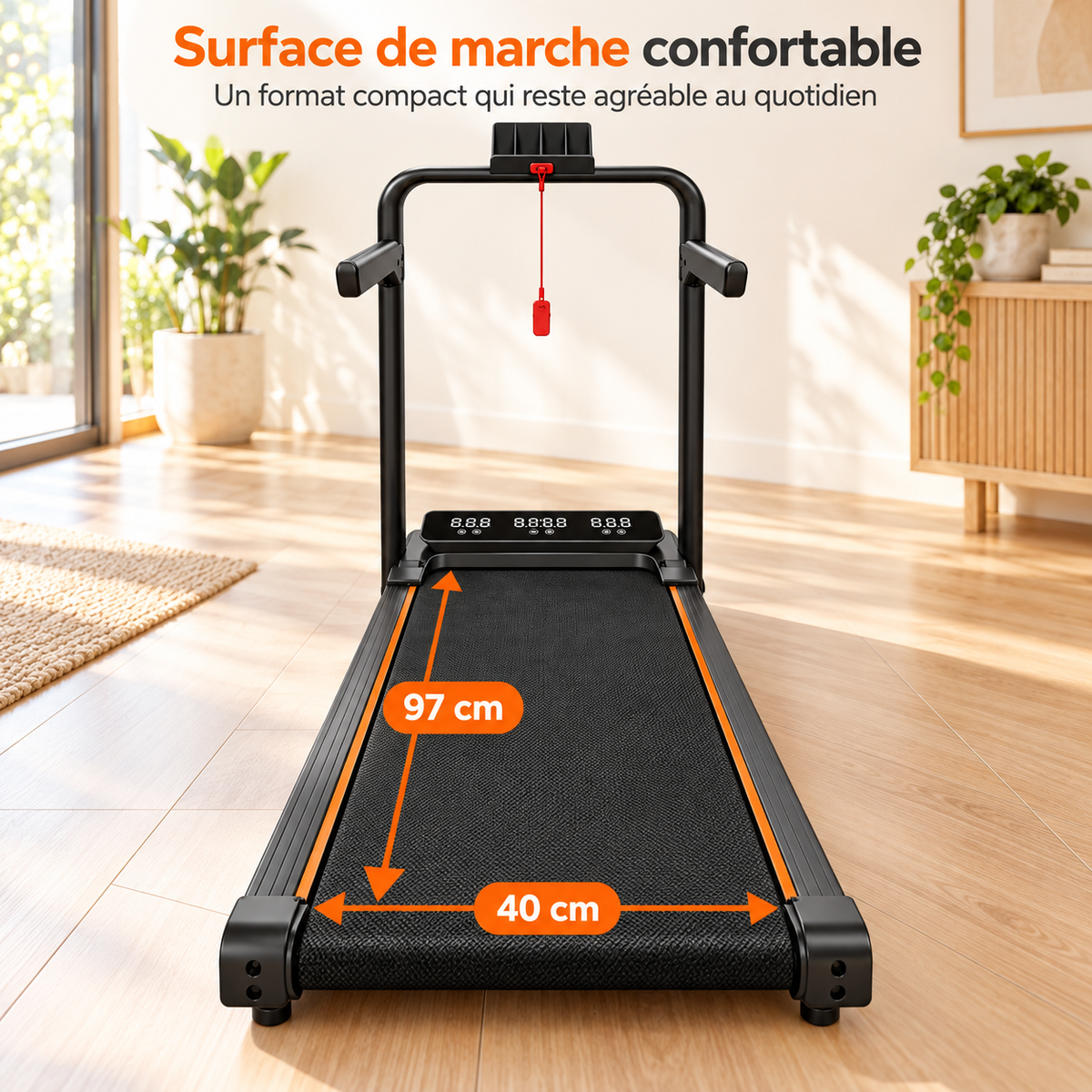 Tapis de marche avec barre de maintien| Montapisdemarche