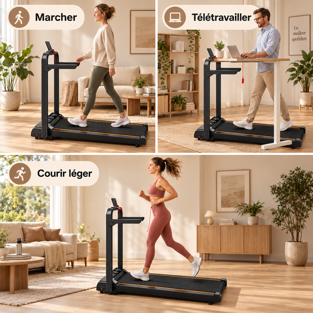 Tapis de marche avec barre de maintien| Montapisdemarche
