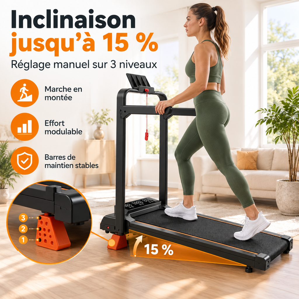 Tapis de marche avec barre de maintien| Montapisdemarche