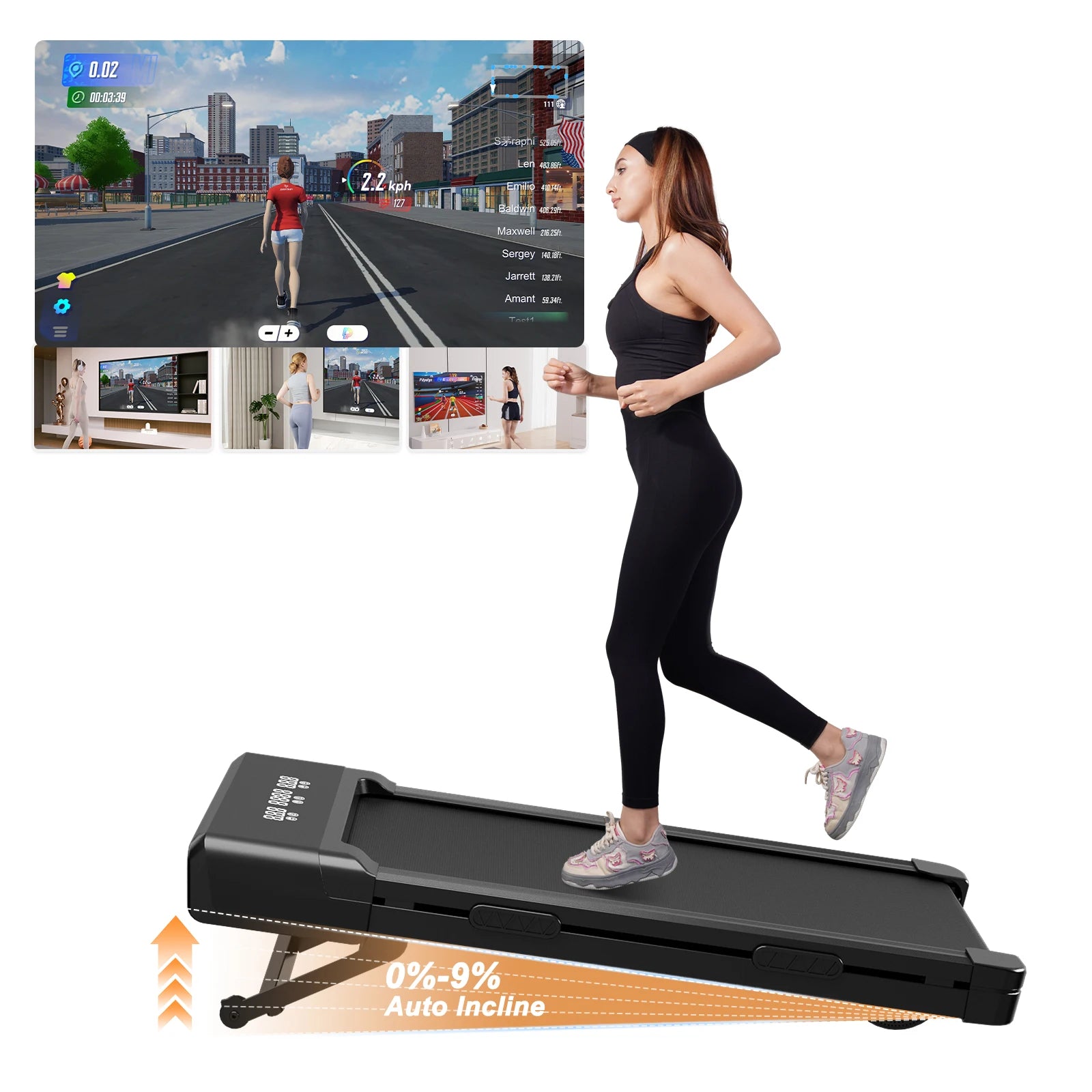 Tapis de marche avec inclinaison