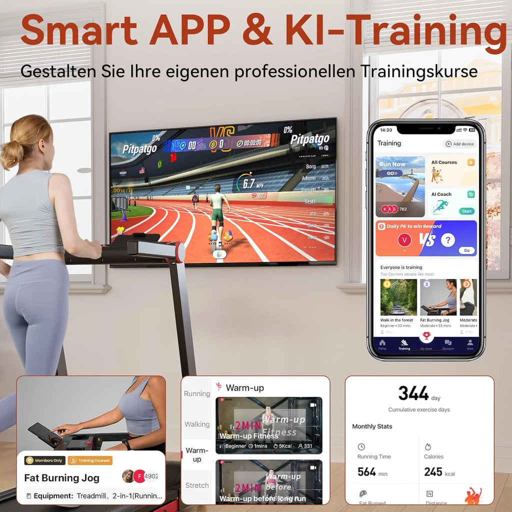 Tapis de marche avec barre de maintien